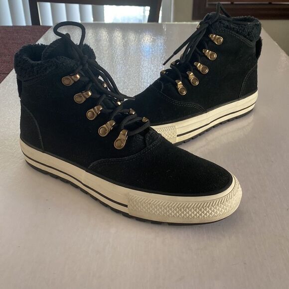 CONVERSE All Star Women’s Black Suede Leather Hi Tops Size 7 - Picture 8 of 8